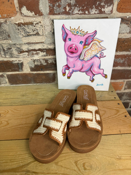 Corkys On The Edge Sandal Tan Combo