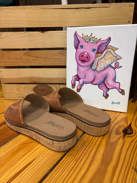 Corkys At Ease Sandal Cognac