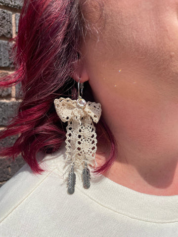 Lace Bow Earrings