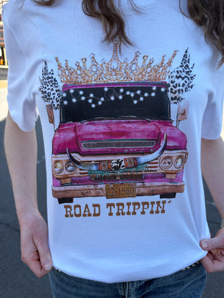Road Trippin Tee Shirt on White