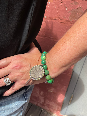 Green Stone w/ GG Charm Bracelets
