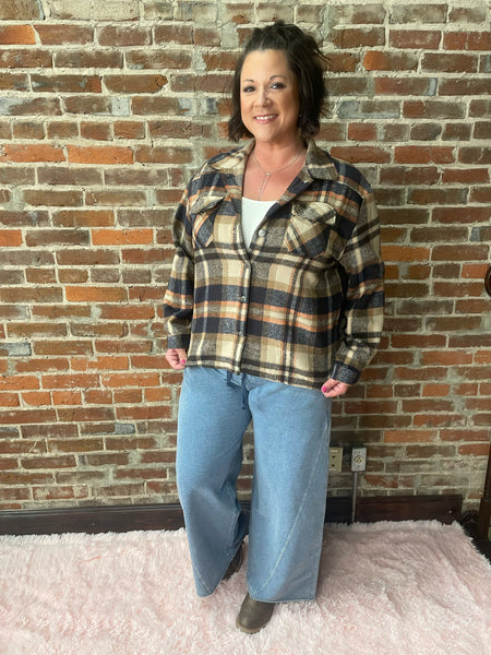 Brown Flannel Western Yoke Jacket
