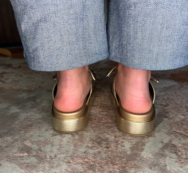 Lil Bit Knotty Gold Crinkle Metallic