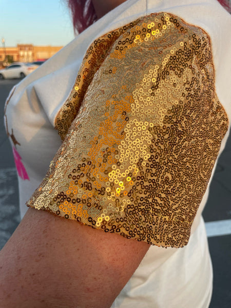 Game Day Sequin Sleeve Tee