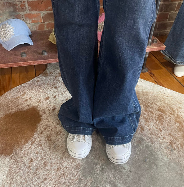 Judy Blue Kelly High Rise Angled Side Seam Flare Jeans