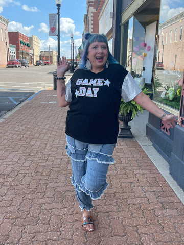 Sequins Embroidered Game Day Tee