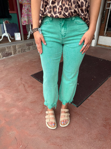 Outlaw Crop Jeans Turquoise