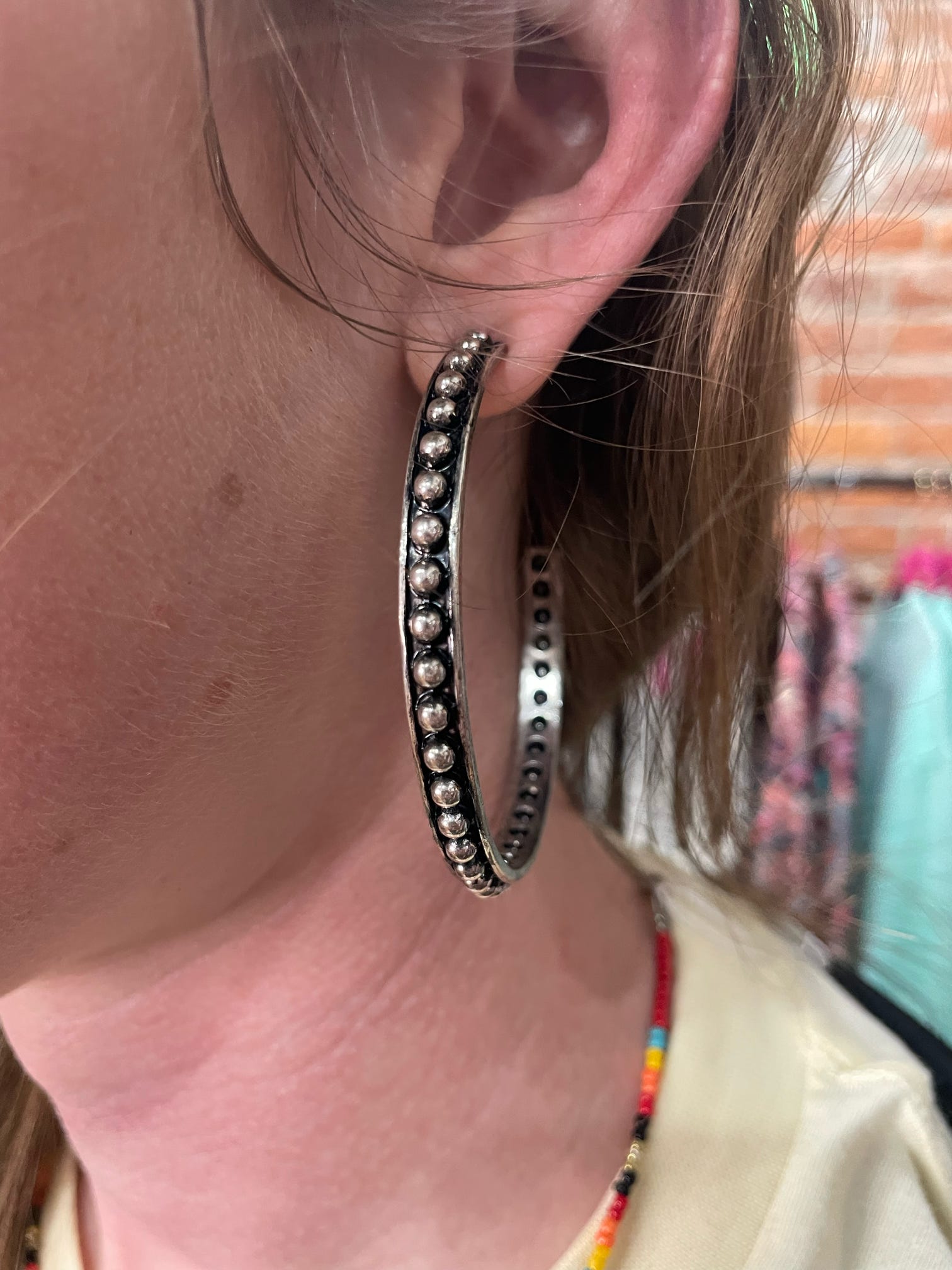 Large Hoop Earring Small Bubble