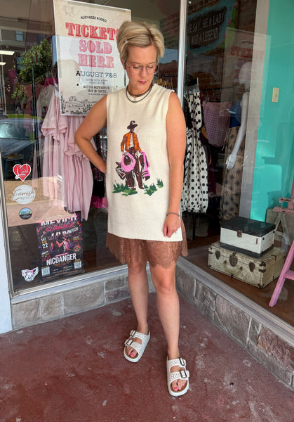 Rogue Rancher Spring Sleeveless Sweater Dress