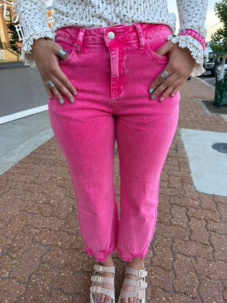 Outlaw Crop Jeans Pink