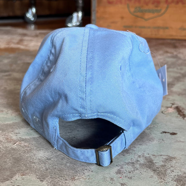 Light Blue Solid Low Low Crown Pink Bow Cap
