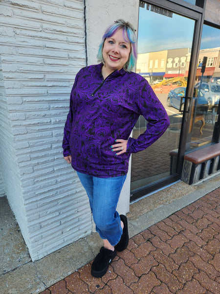 Tailgate Party Pullover Purple & Black