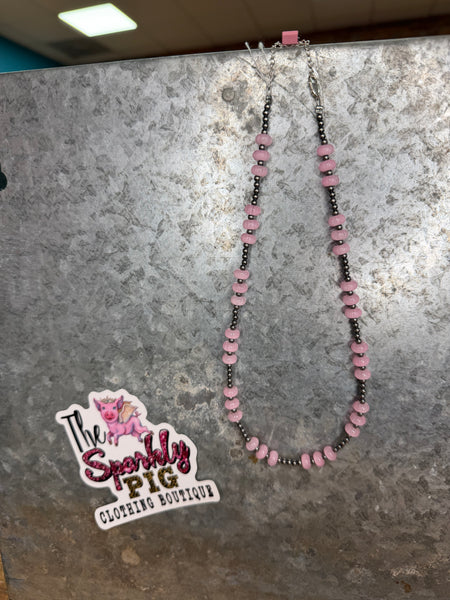 Jaci Pink Navajo Pearl Necklace
