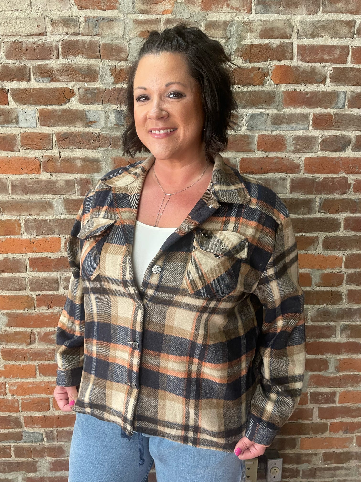 Brown Flannel Western Yoke Jacket