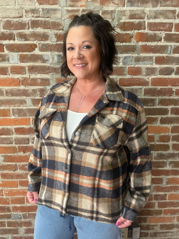 Brown Flannel Western Yoke Jacket