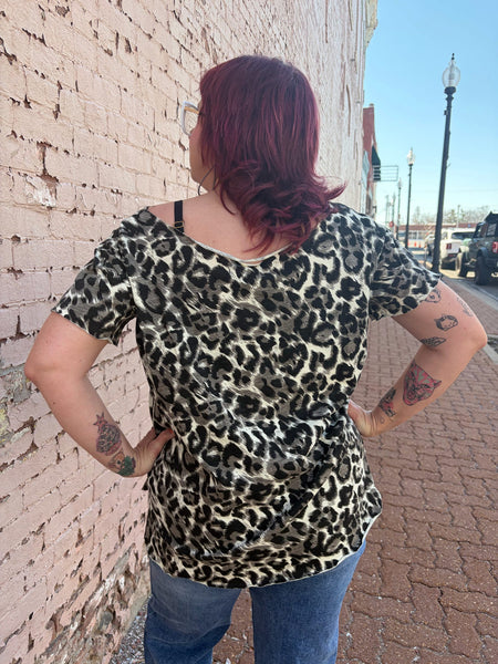 Black Leopard Shabby Tee