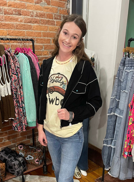 The Dakota Black Cropped Jacket