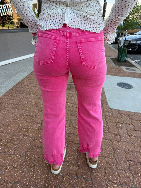 Outlaw Crop Jeans Pink