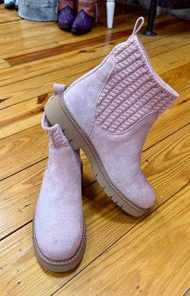 Corkys Keep Me Warm Boot Blush Faux Suede