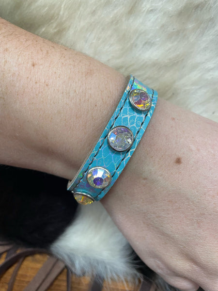 Leather Cuff w/ Bling