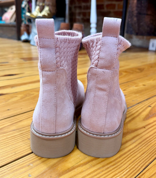 Corkys Keep Me Warm Boot Blush Faux Suede