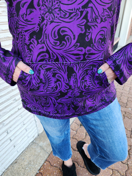 Tailgate Party Pullover Purple & Black