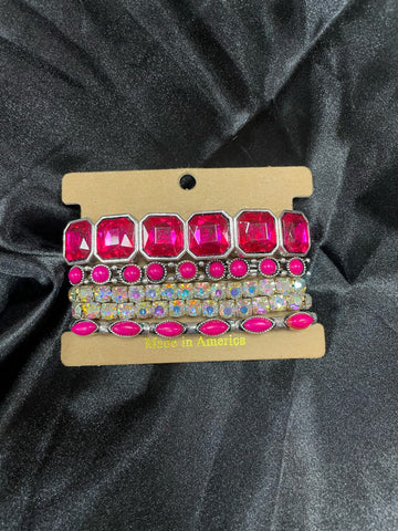 Pink Turquoise Bracelet Stack