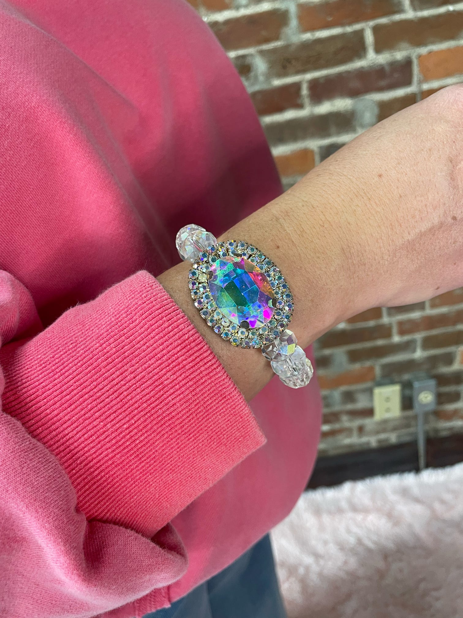 AB Crystal Bracelet w/ Large Charm