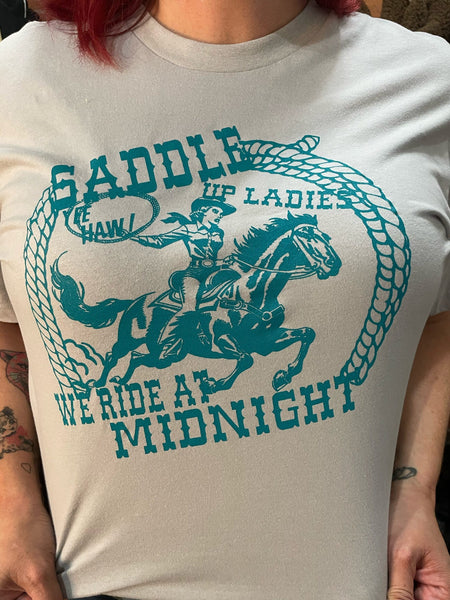 Ride At Midnight Tee On Silver