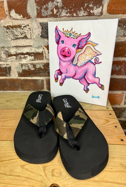 Corkys Overboard Flip Flops Camo