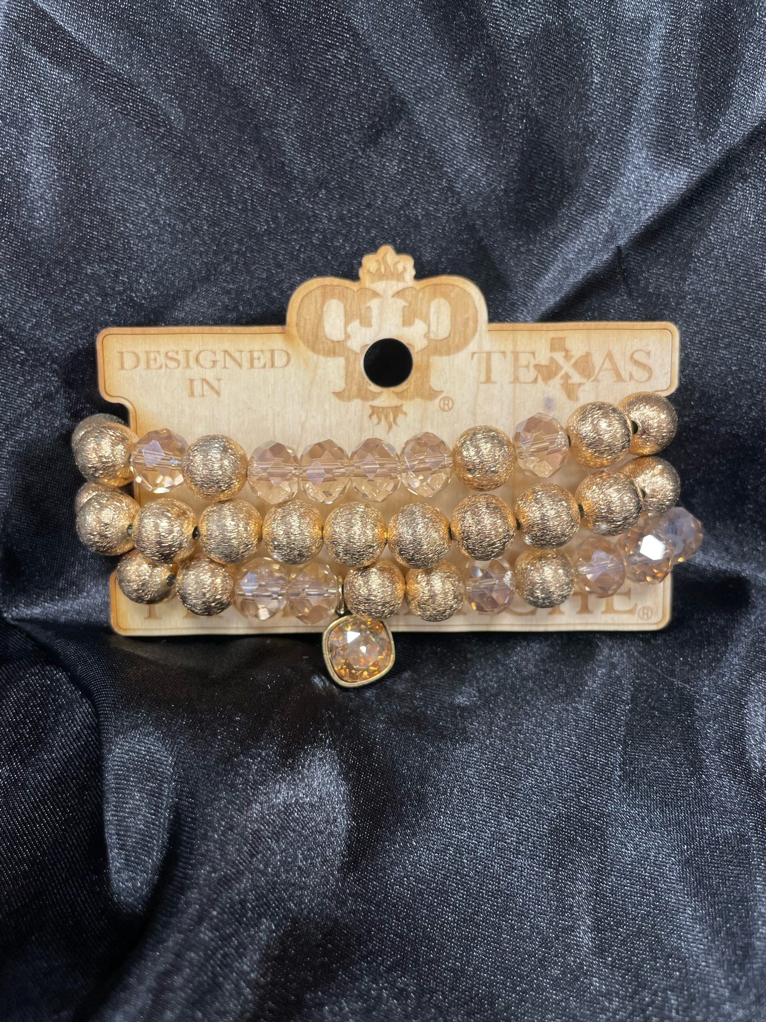 Crystal & Round Bead Bracelet Set AB