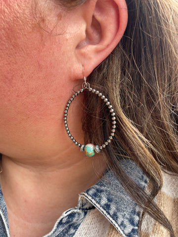 Smaller Sterling Silver Pearl Hoops w/ Mohave