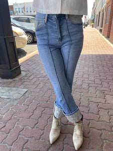 Kreek Embroidered Cuffed Jeans