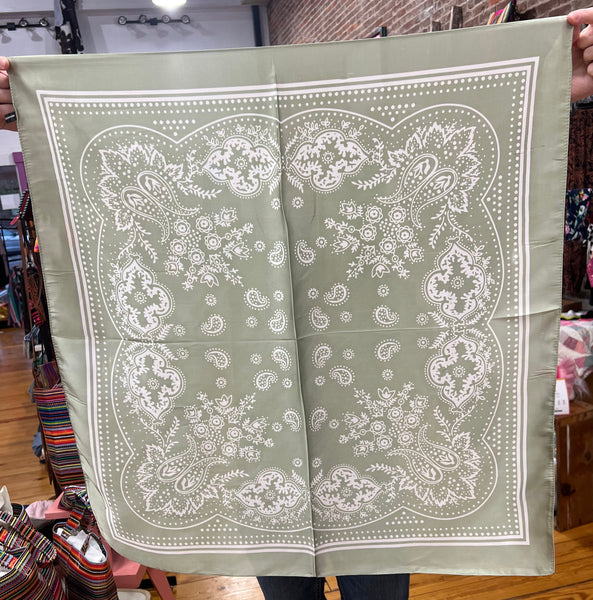 Small Buffalo Bandana Wild Rags Light Green