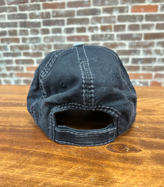 Lovelle Glitz Deco Two Tone Baseball Cap Black