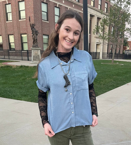 Black Floral Lace High Neck Mesh Top