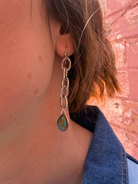 Linked In Turquoise Earrings