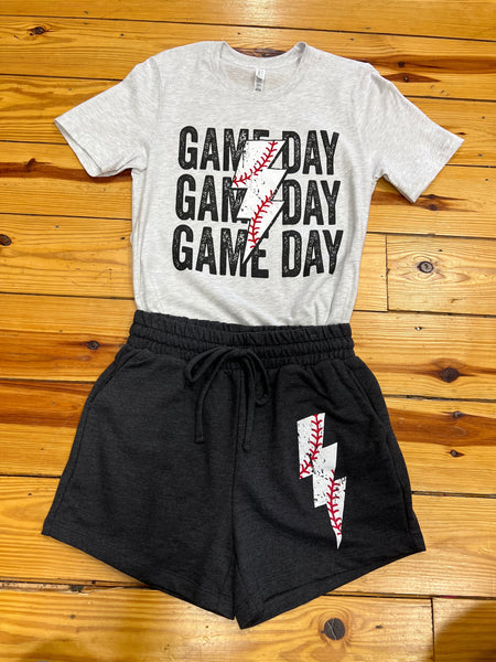 Baseball Gameday Bolt Shorts The Sparkly Pig shorts