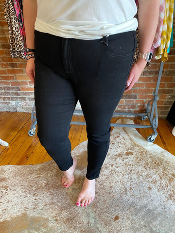 Black Mid Rise Classic Skinny Jean The Sparkly Pig Jeans