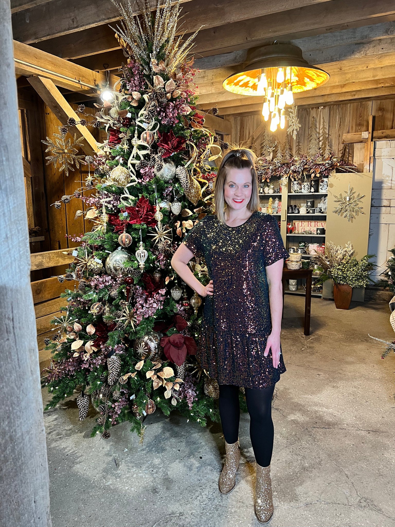 Black Multi Spangle Holiday Dress The Sparkly Pig Dresses