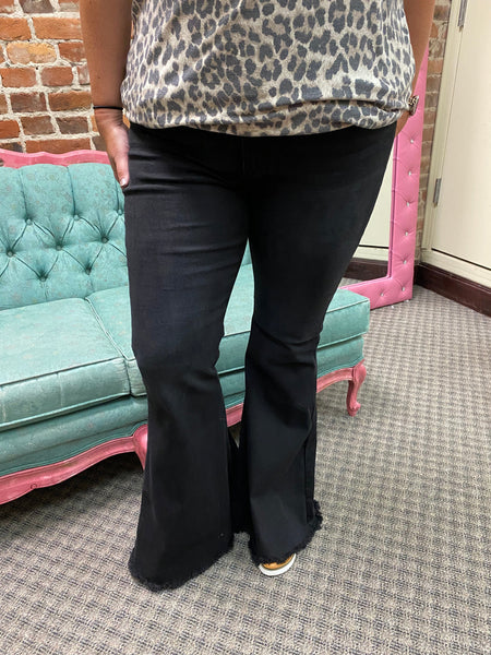 Black Wash Extreme Flare Jeans Plus Size The Sparkly Pig Jeans
