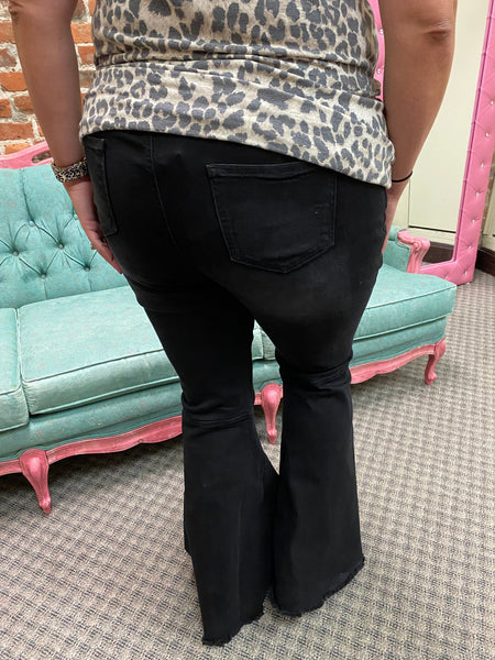 Black Wash Extreme Flare Jeans Plus Size The Sparkly Pig Jeans