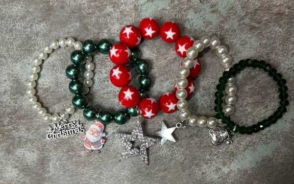 Christmas Santa Bracelet Stack The Sparkly Pig bracelets Christmas Santa Bracelet Stack