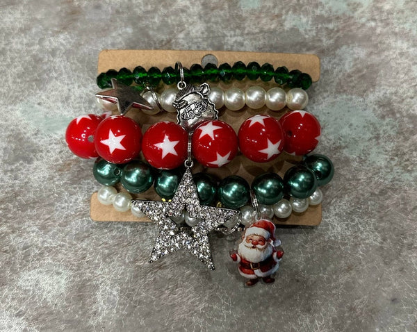 Christmas Santa Bracelet Stack The Sparkly Pig bracelets Christmas Santa Bracelet Stack