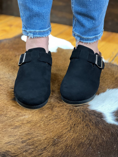 Corkys Banks Mules Black Suede The Sparkly Pig Shoes