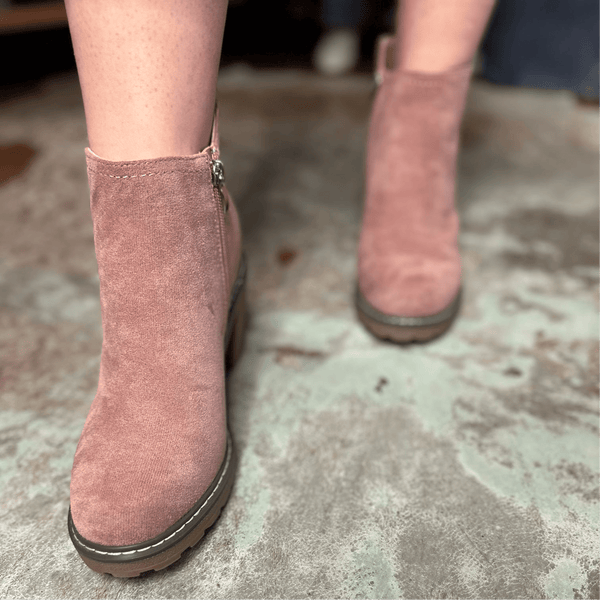 Corkys Bite Me Boot Blush Faux Suede The Sparkly Pig boots Corkys Bite Me Boot Blush Faux Suede