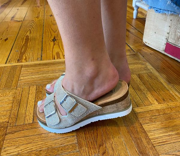 Corkys Embellish Wedge Crystal The Sparkly Pig Shoes