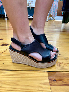 Corkys Freddie Wedge Black The Sparkly Pig Shoes