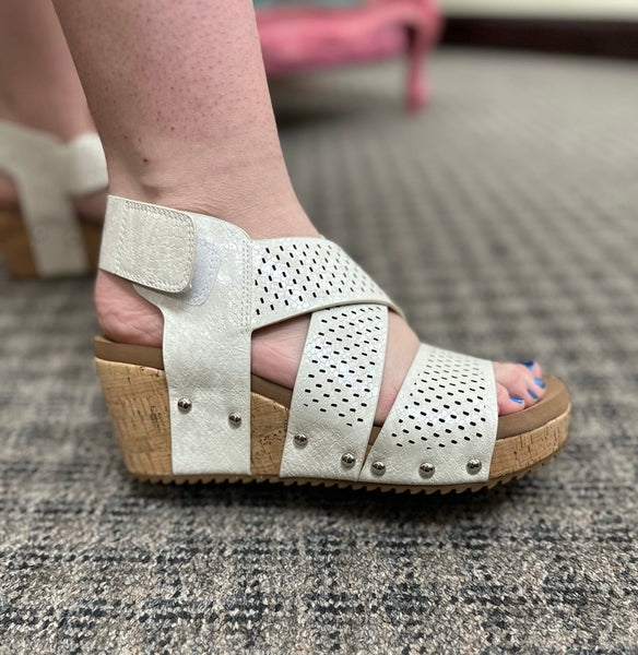 Corkys Guilty Pleasure Wedge Ivory Snake The Sparkly Pig Shoes