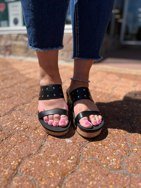 Corkys Happiness Wedge in Black The Sparkly Pig Shoes